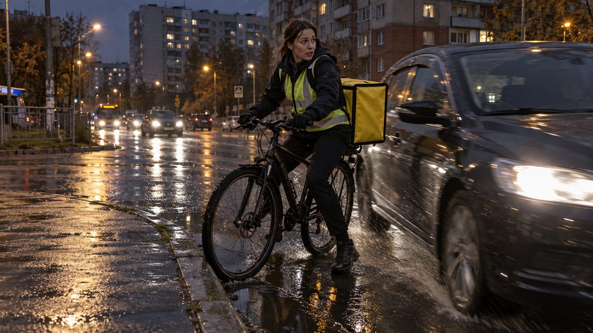 В октябре весь вечерний пик проходит в темноте. Я поняла это, когда меня чуть не сбили на своём же перекрёстке
