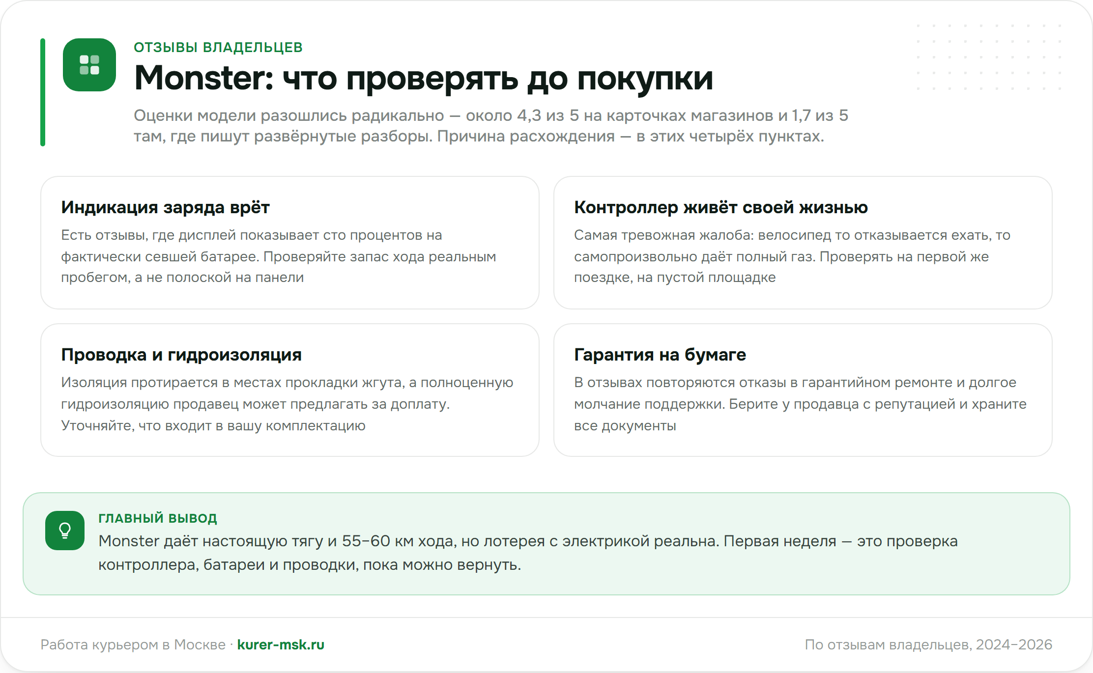 Что проверить в Minako Monster до покупки — по отзывам владельцев